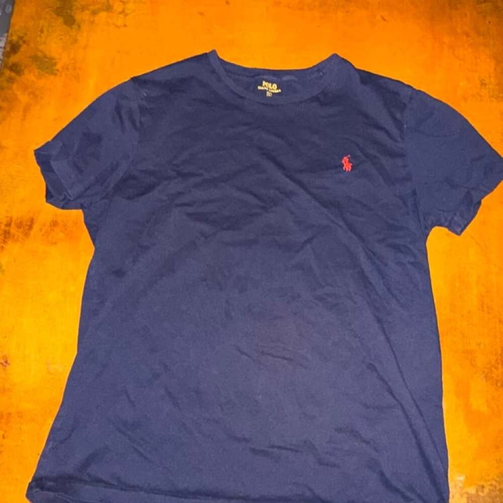 Polo Ralph Lauren Navy Blue T-Shirt Size L Red Pony Logo Tee